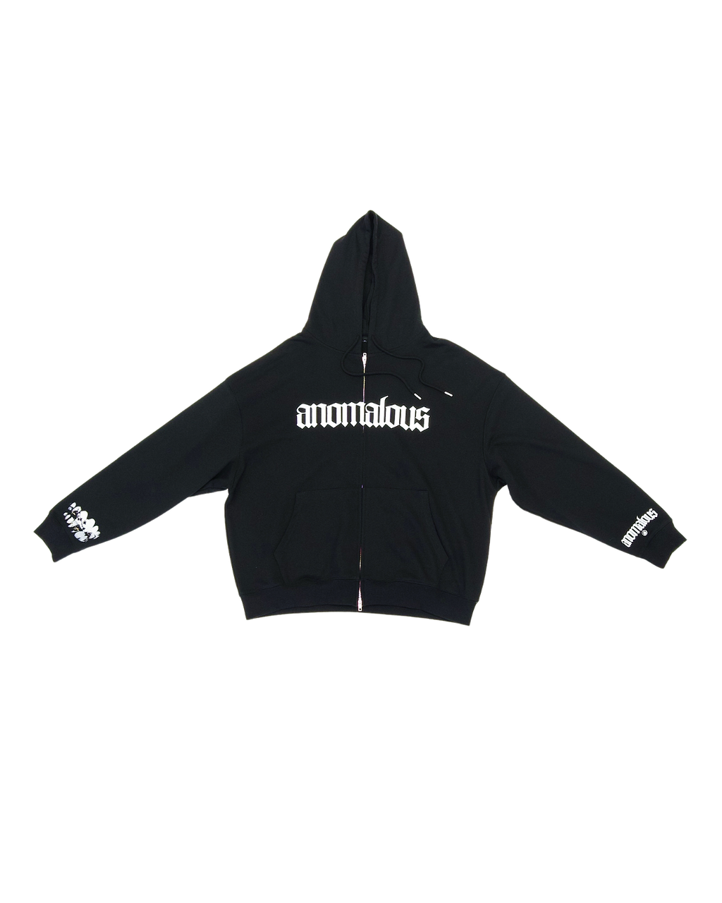 Cracked Pulse Zip Hoodie - 400gsm French terry cotton with Anomalous logo and cracked teeth detail