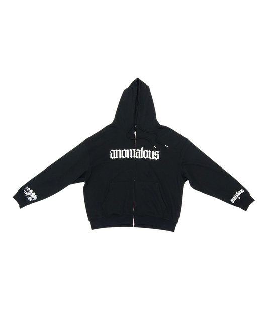 Cracked Pulse Zip Hoodie - 400gsm French terry cotton with Anomalous logo and cracked teeth detail