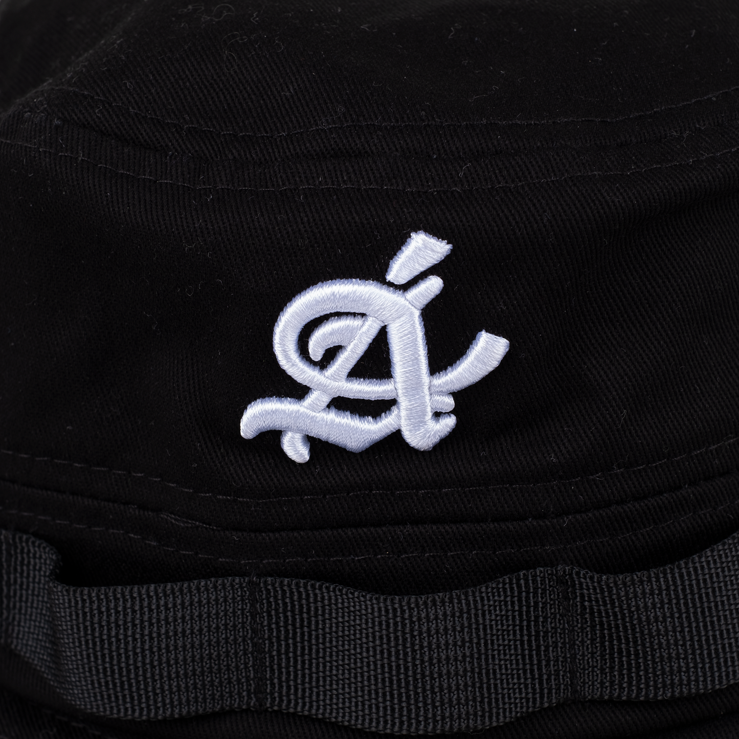 Anomalous black bucket hat embroidery- premium cotton headwear