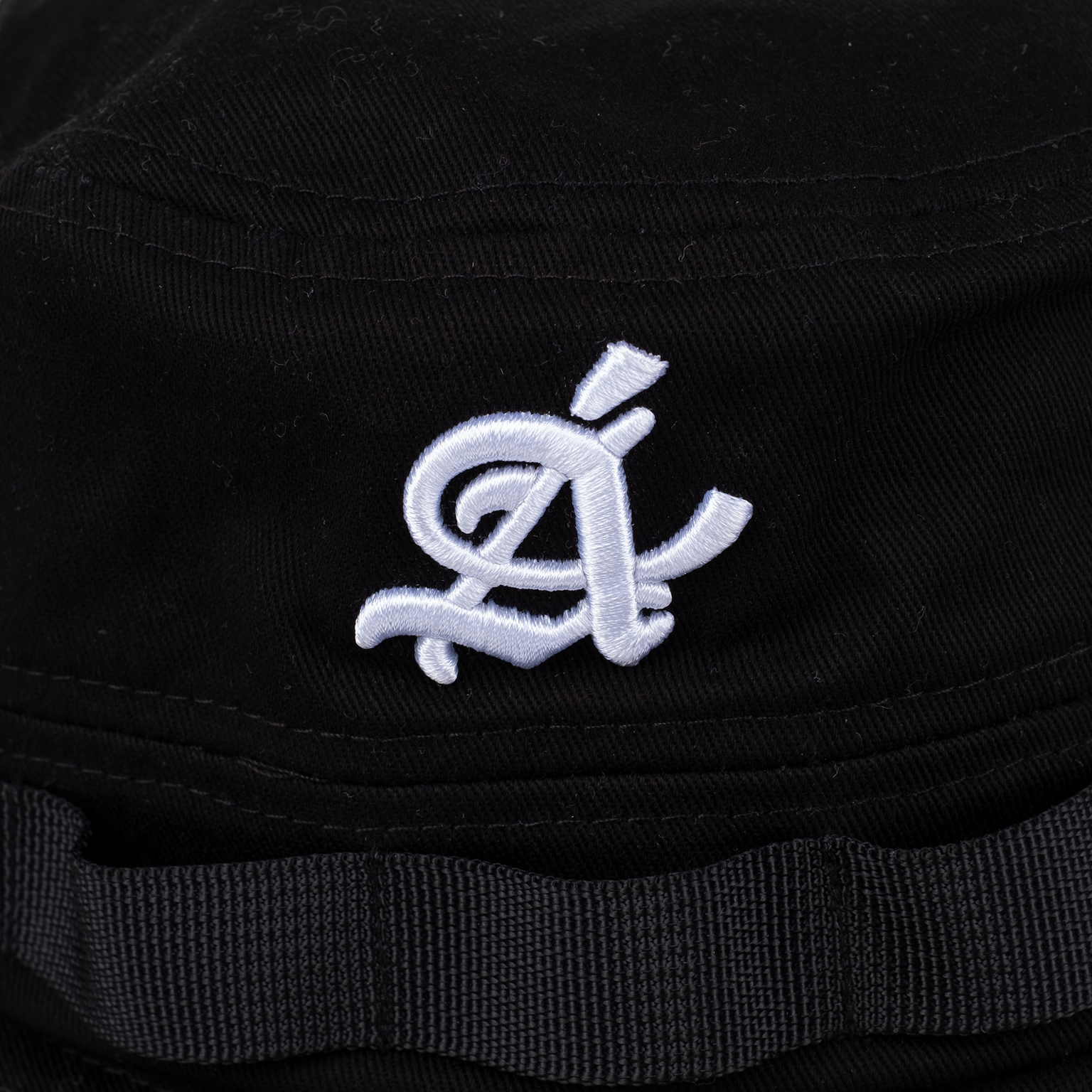 Anomalous black bucket hat embroidery- premium cotton headwear
