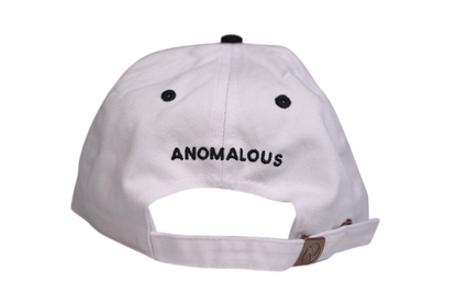Anomalous two tone white and black cap back view - adjustable streetwear hat