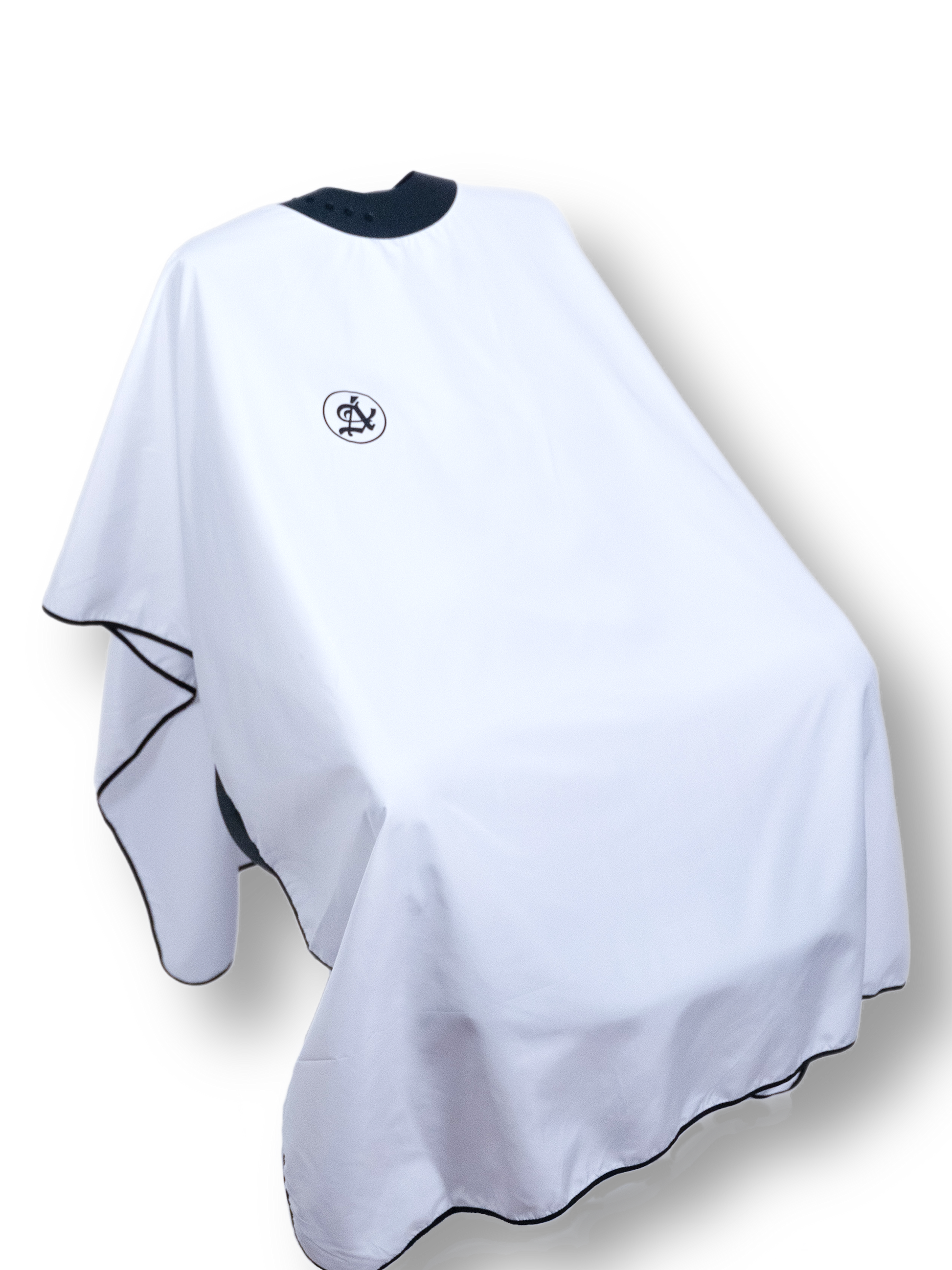 Canvas White Advanced Collar Cape - professional barber cape with neoprene collar